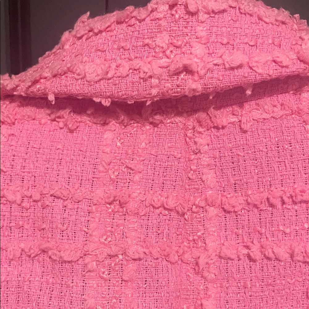 H&M Vibrant Bubble Gum Pink Textured Blazer - Picture 8 of 9
